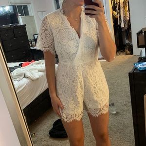 NWT baragoos white laced romper